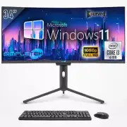 Aio All IN One I3 34 " Curved FHD Windows 11 8gb 120gb Gaming Computer Editing
