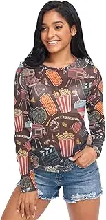 [RPLIFE] Classic Movie Night Popcorn Black Womens Mesh Shirt, Transparent Top S-XXL