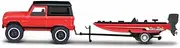 Kyosho MS15368FBR Maisto 1/64 DTG 1966 Ford Bronco/Bass Boat Red Finished Product