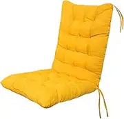 Rocking Chair Cushions, High Back Patio Cushions with Ties, Non-Slip Tufted All-in-One Chair Pads (Size: 1 Piece (1 Piece), Color: Yellow)