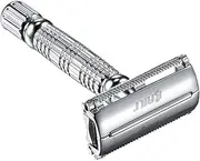 FRCOLOR Manual Shaver Skull Para Shavers Barbershop Groom Face Handles Head Facial Bald Hair Foil Beard Mustache Double Blade Holder Silver Chrome-plated Double-sided Alloy Knife Holder