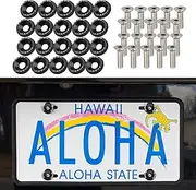 Middrivr 20PCS Fender Bumper Washer Bolt, Aluminum Fender Washer Engine Bay Dress Up Kit, Fasteners M6 JDM Fender Washer Kit Fits Bumper Washer Bolt, Headlights, Trunk Engine Bay Dress Up (Black)