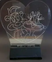Warner Bros Pepe & Penelope Light Sculpture Signed Ltd ed. Valentine's Day Heart