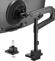 monTEK 17-57 Inch Ultrawide Monitor Arm for Up to 59.4lbs Screens, Aluminum Heavy-Duty Gas Spring Single Curved Screen Adjustable Monitor Stand,75/100mm Vesa Mount, Black