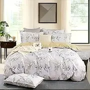 Essina Queen Quilt Cover Set – 3-Pcs Doona Cover Queen and Pillow Shams – Cotton 620 Thread Count Bed Cover Set – Luxurious Cotton Duvet Cover – Rainforest