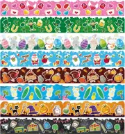 64 Pcs Holiday Bulletin Board Borders Valentine Spring Easter Summer 4Th of July