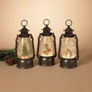 Tree with rotating train lighted water lantern snow globe