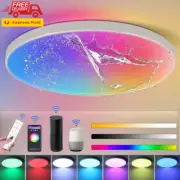 LED Ceiling Light with Remote Control Wifi 24W Flush Led RGB Colour Changing Cei