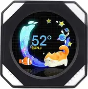 2.1inch USB Monitor, USB RGB GPU CPU Computer Temp Monitor CPU Cooler LCD Display Water Cooler Screen Computer Accessories PC Sensor Panel Various Data Monitoring (Black)