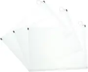 LIGHTAOTAO 3Pcs Transparent File Folders with Button Design Material Document Bags for Convenient File Storage for School Home and Office Use
