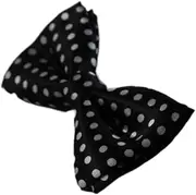 [Zasel] Boys Black With White Polka Dots Patterned Bow Tie Black, White