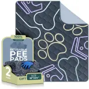 Washable Pee Pads for Dogs 2 Pack + Gift - Reusable Puppy Pads Waterproof - F...