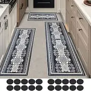Kitchen Mats for Floor,3Pcs Kitchen Rugs,Non Slip Washable Floor Mats,Kitchen Mat for Sink,Office,Laundry