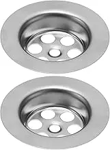ECSiNG 2Pcs Sink Plug Strainer Kitchen-Sink Strainers Sink Food Catcher Accessories for Kitchen Bathroom Outer Diamete 63mm/2.48inch Silver