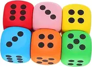 GLSTOY 6pcs Large Dices with Sided Dots for Classroom Learning Math Skills Family Games Party Activities and Travel Fun