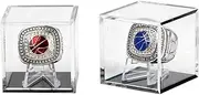 Kcgani Championship Ring Display Case, Clear Tournament Championship Ring Holder Box, Acrylic Display Easel Box and Stand Holder for Baseball Football Championship Rings Cheer Leading Rings, 2Pcs