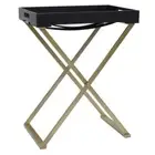 Folding Side Table Minimalist Bedside Sofa Coffee Tray Lamp Stand Black Gold