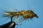 1 Dozen Olive Gold Ribbed Hares Ear Nymph Fishing Flies