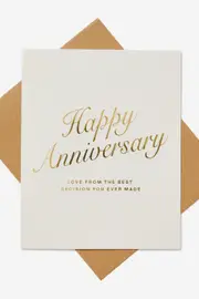 [Typo] Typo - Premium Anniversary Card - Happy anniversary best decision gold foil SOLID HAPPY ANNIVERSARY BEST DECISION GOLD FOIL