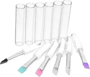 BATHVEVE 6pcs Silicone Eyelash Curler Flat Brush Eye Shadow Stick Eyebrow Brush Set Portable Makeup Tools For Women Outdoor Travel