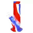 8" Red Blue Tree Log Silicone Bong Pipe Tobacco Smoking Water Pipes - CC