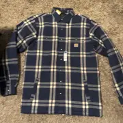 Carhartt Relaxed Fit Flannel Sherpa-Lined Shirt Jac Size Large Tall