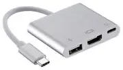 USB-C to HDMI, USB 3.0 & USB C Adaptor
