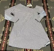 3.1 Phillip Lim Dress NWT $450 Patchwork Tunic 8 White Blue Women’s Striped T11