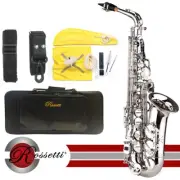 Rossetti 1157-N Eb Nickel Brass Student Alto Saxophone w/ Case & Cleaning Kit