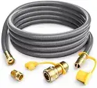 12FT Natural Gas Hose with Propane to Natural Gas Conversion Kit Quick Connect