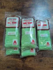Vtg Lot Columbia Minerva APPLE GREEN #3210 Latch Hook Rug Yarn 5 Sealed