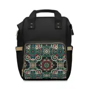 Elegant Mandala Pattern Baby Nappy Bag Multifunctional Diaper Backpack