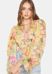 [For Love & Lemons] Nina Floral Crop Top