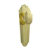 1070 Door Knob Elwood Art Deco Latch Pair Polished Brass H200xW63xP47m