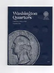 1-WHITMAN COIN FOLDER, U.S. WASHINGTON QUARTERS 1932-1947, NEW ALBUM,