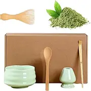 5 PCS Matcha Whisk Set,Japanese Tea Set,Includes Matcha Bowl, Matcha Whisk Stand, Bamboo and Bamboo Spoon,Tea Pulling, Ideal for Making Your Own Matcha and Coffee Drinks