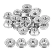 #10-24 Serrated Flange Hex Lock Nuts, 20Pcs 304 Stainless Steel Flange Nut