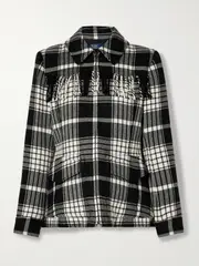 [Polo Ralph Lauren] Polo Ralph Lauren - Goleta Fringed Checked Wool-flannel Jacket - Black - US6 US 6 Black