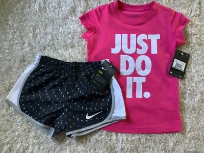 Girls Nike “JUST DO IT “ tshirt & swoosh shorts size 6 NWT