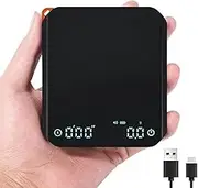 Nevoc Digital Coffee Scales, 3 Modes 0.1g High Precision Mini Coffee Scales with Timer, Espresso Scale with Auto Tare and Touch Sensor Button, USB Rechargeable Kitchen Scale, 2kg Max Weight