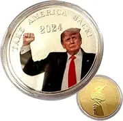 2024 Support Piece - Donald Trumps Coin, Donald Trumps Coin 2024, Donald Trumps Gold Coin - Donald Trumps Coin 2024 Collection Trumps Murdered Coin for Living Room, Study, Bedroom