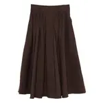 [Mark Kenly Domino Tan] Mark Kenly Domino Tan Pleated Skirt 34 FR BROWN