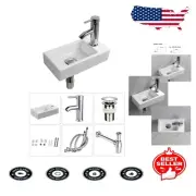 Space-Saving Wall-Mounted Basin Sink - Classic Ceramic for Contemporary Homes
