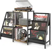 Record Player Stand with Storage for up to 280 Albums, Turntable Table with Disp