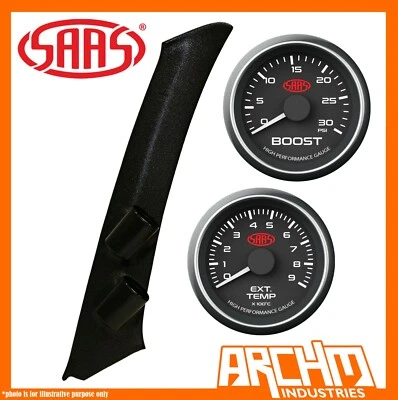 SAAS Pillar Pod Black Exhaust Temp Boost Gauges Mitsubishi Triton MN-ML 2006-15