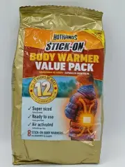 HotHands Stick On Body Warmer Value Pack Long 12 Hour Lasting Warmers - Exp 3/26