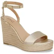 INC INTL Concepts Women Maverick Ankle Strap Espadrille Sandals Size US 9M Gold