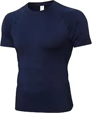 [EAONLFP] Men's Compression Shirts Short Sleeve Athletic Workout T-Shirts Sports Cool Dry Top Active Undershirt Performance Base Layer