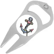 Anchor with Heart Golf Ball Marker Divot Repair Tool Bottle Opener