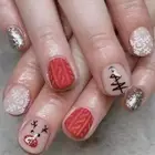 24 Pcs Snowmen False Nail Full Cover on Nail Christmas Press On Nail